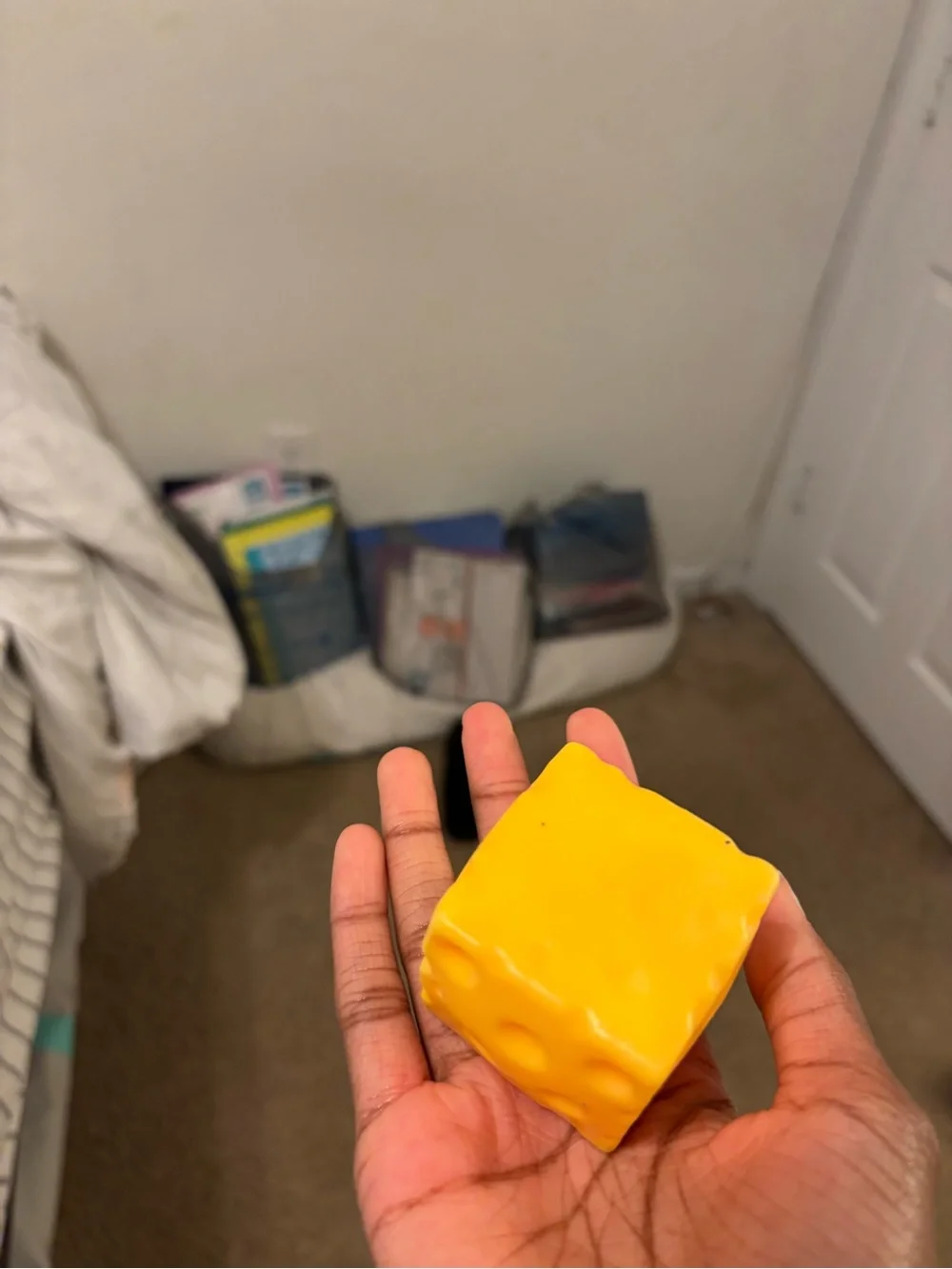 Yellow Sensory Squeak Cheese Toy for Kids